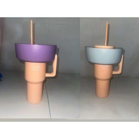 Snack Bowl Water Bottle Tumbler Accessories Fit Stanley Cup 40oz Set 2pc - Picture 1 of 9